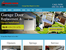 Tablet Screenshot of garagedoorrepairlosaltos.com